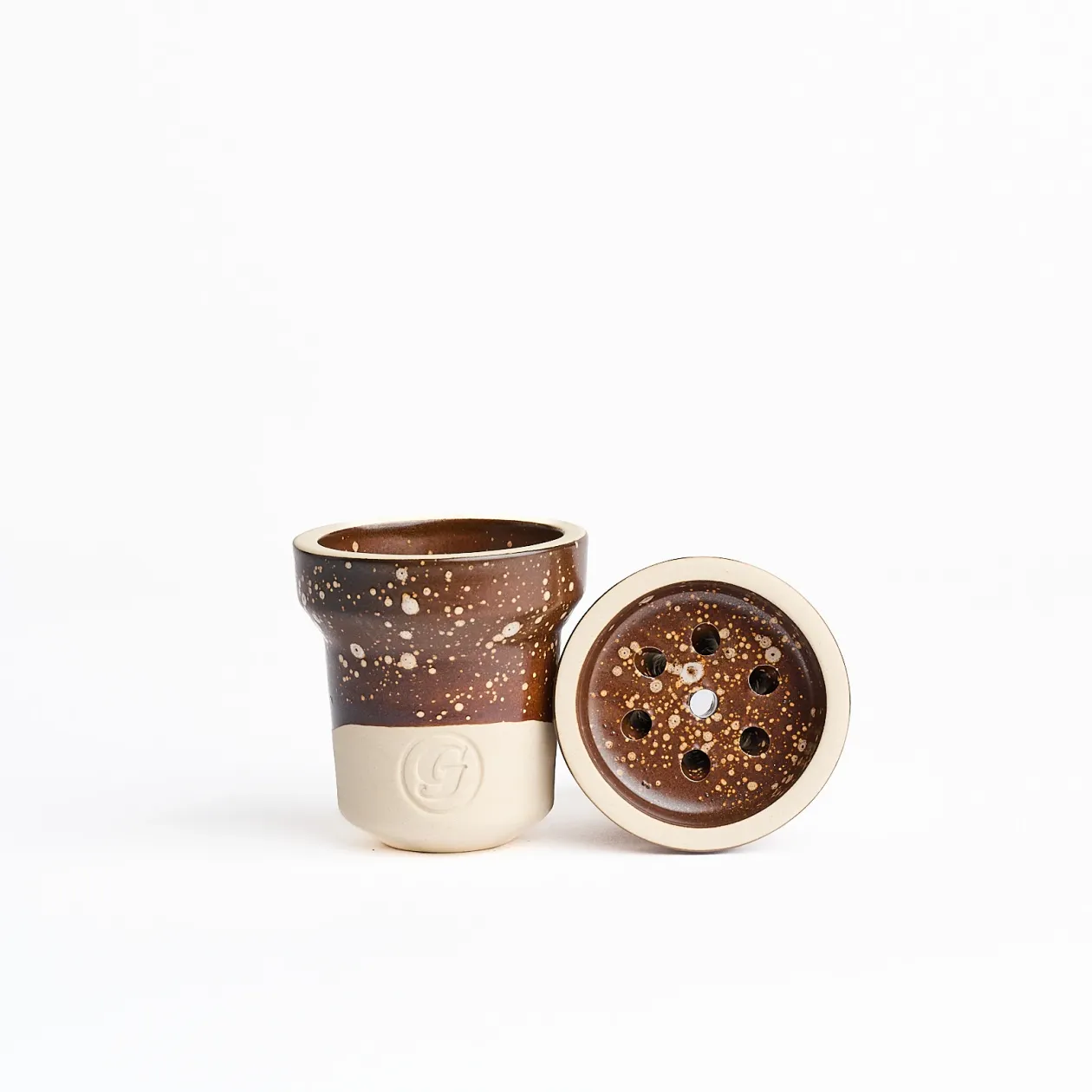 Чашка глиняна GrynBowls Accent Classic Brown White Чашка глиняна GrynBowls Accent Classic Brown White