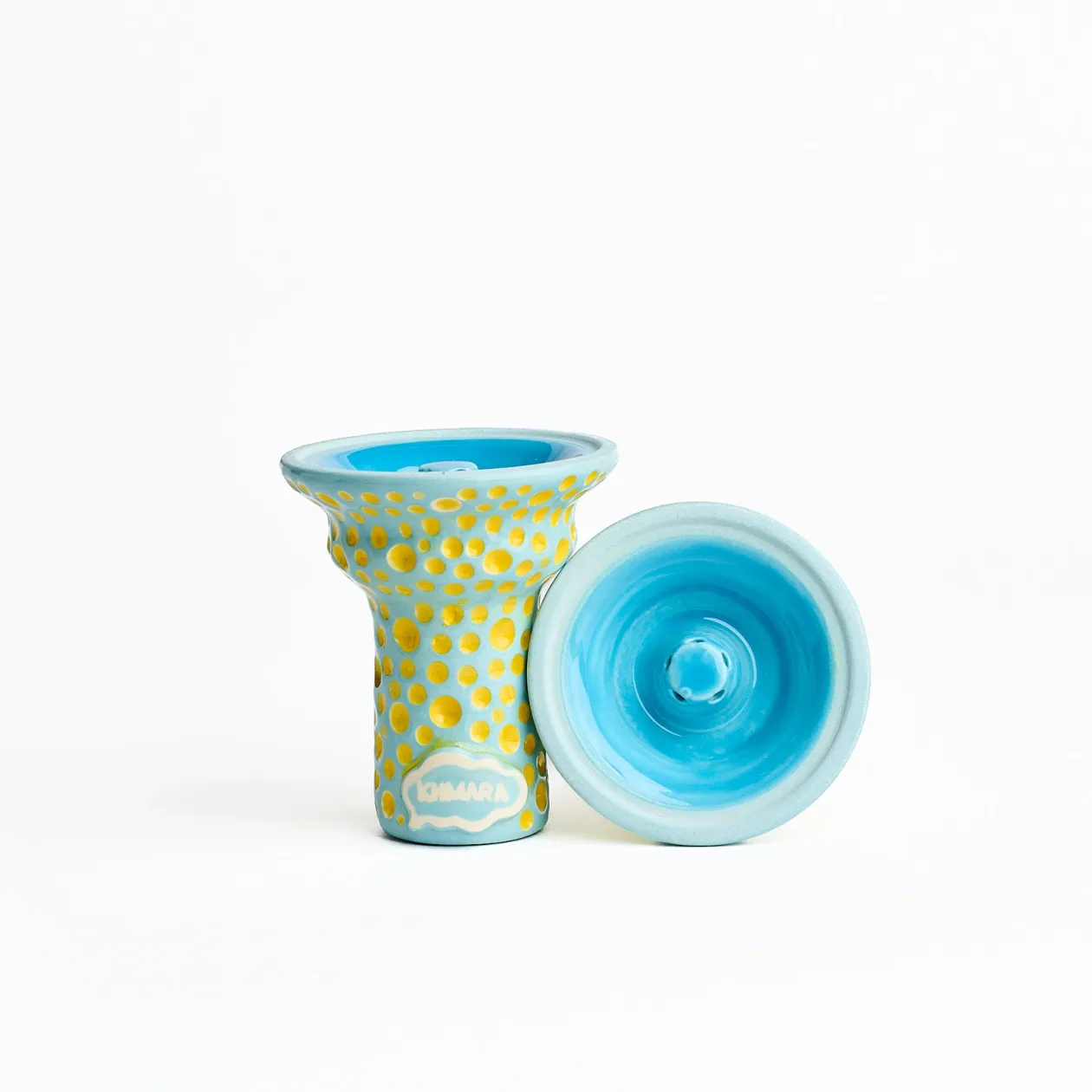 Чашка глиняна Khmara Tulipa-F Phunnel Blue Bubble Yellow