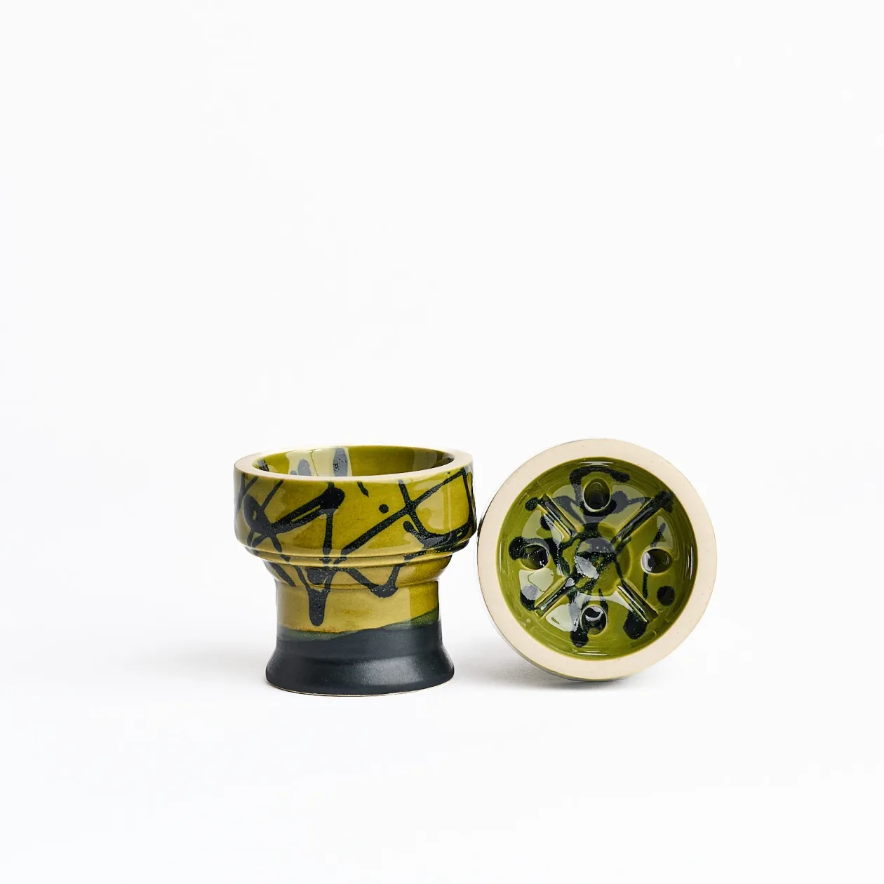 Чашка глиняна Sweet Bowl Ring Glaze Green