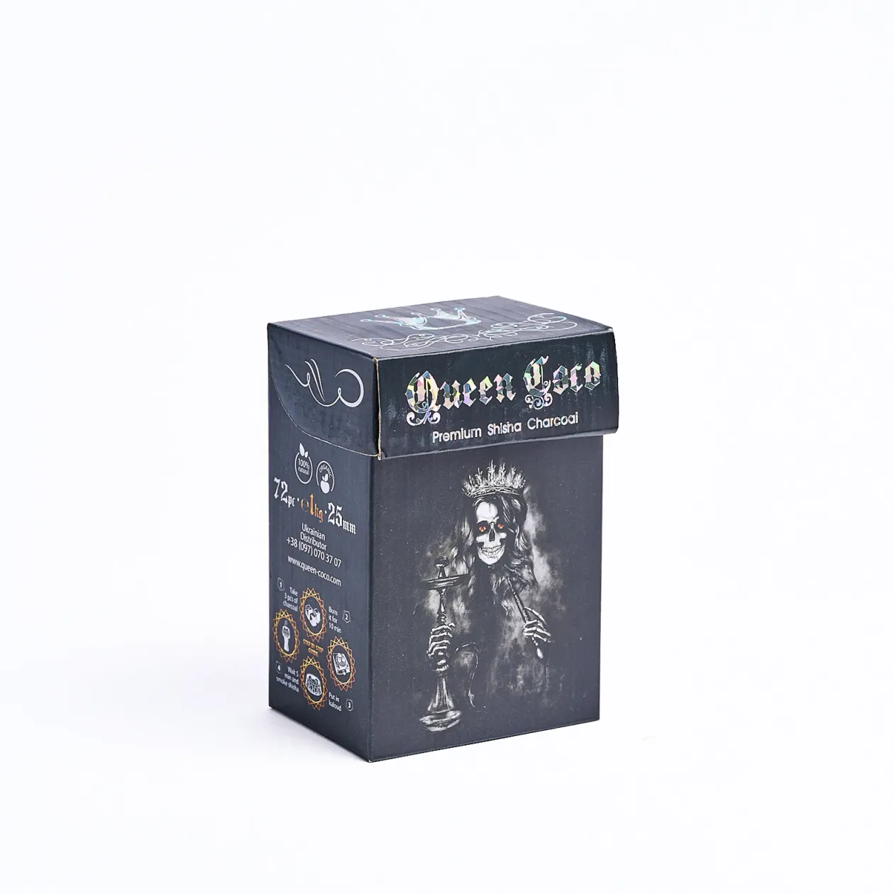 Вугілля кокосове Queen Coco 1кг 72cube Box