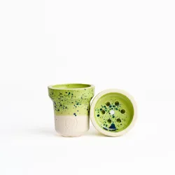 Чашка глиняна GrynBowls Accent CLassic Green Blue